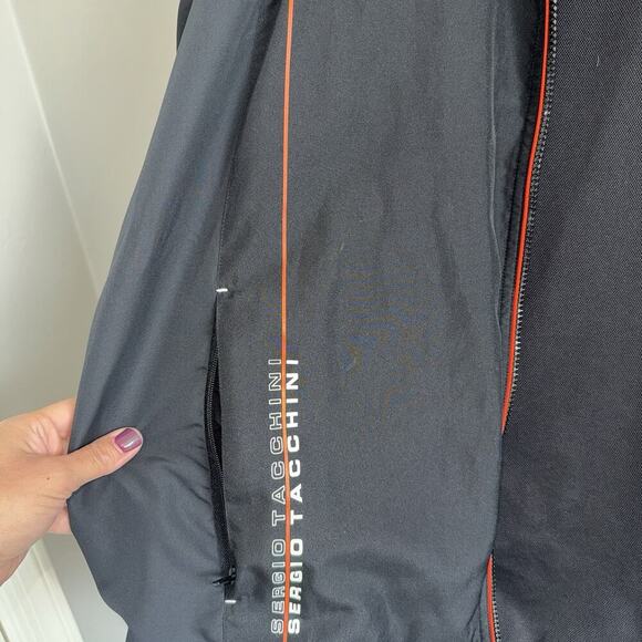 Sergio Tacchini Men’s Full Zip Jacket Sz L Black Orange Track Suit Wind Breaker - Picture 4 of 8